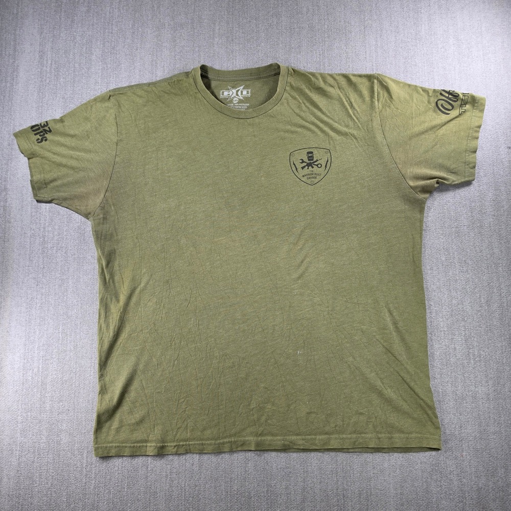 Custom Offsets T-Shirt‎ Mens 2XL Green Warrior Built Garage Graphic Short Sleeve